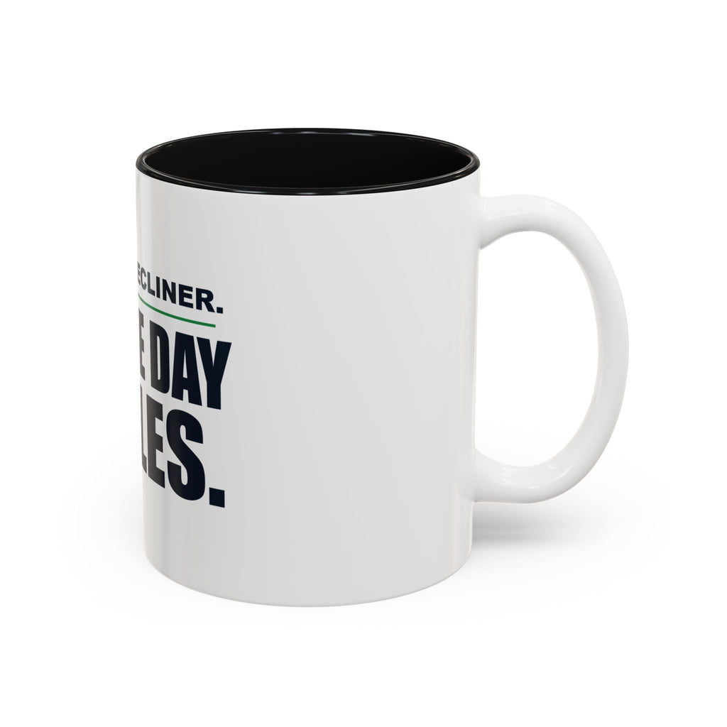 Dad's Recliner. Game Day Rules. Two-Tone Mug