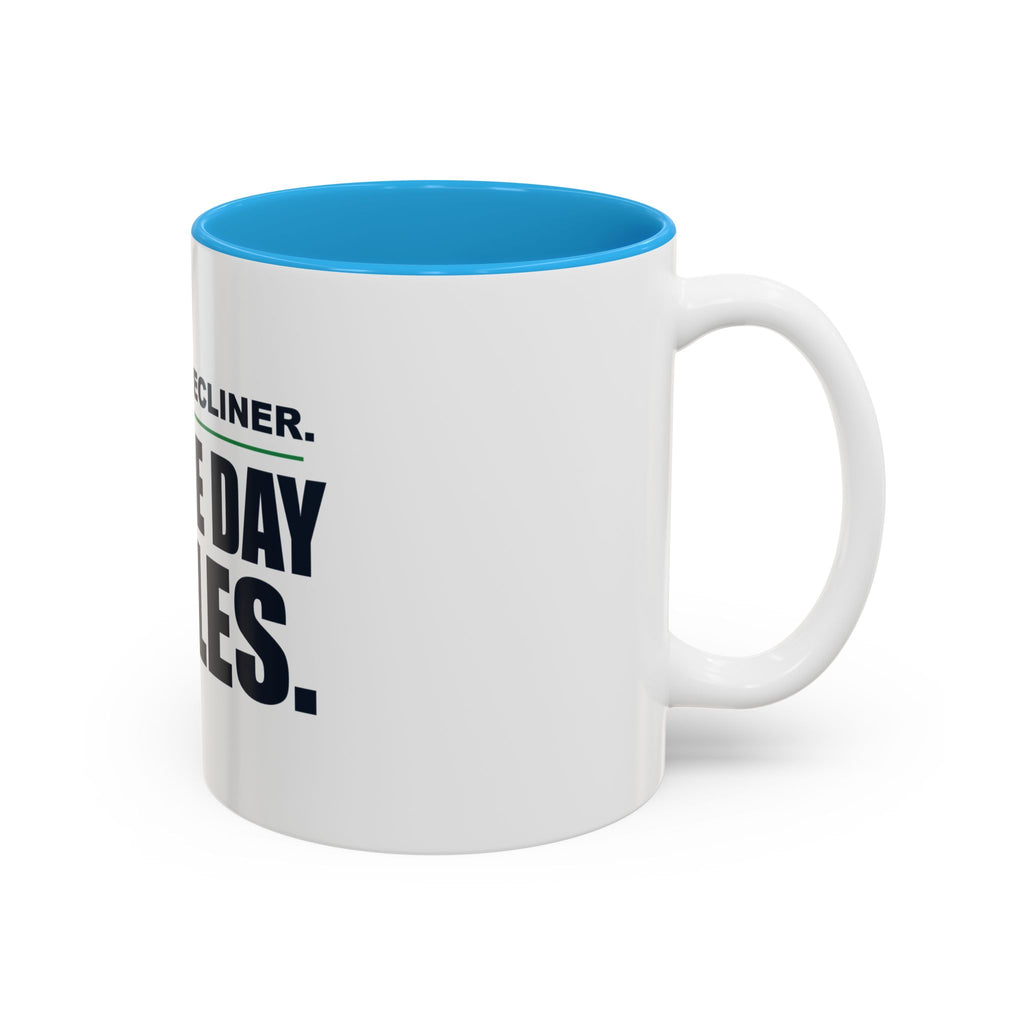 Dad's Recliner. Game Day Rules. Two-Tone Mug