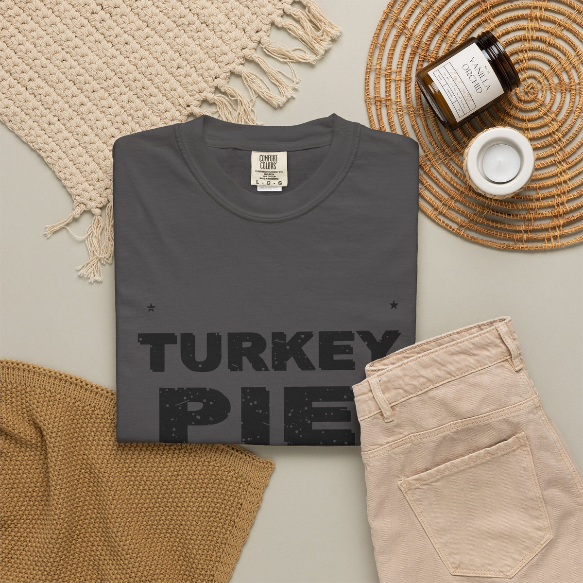 Turkey, Pie, Then Football Heavyweight Garment-Dyed Tee