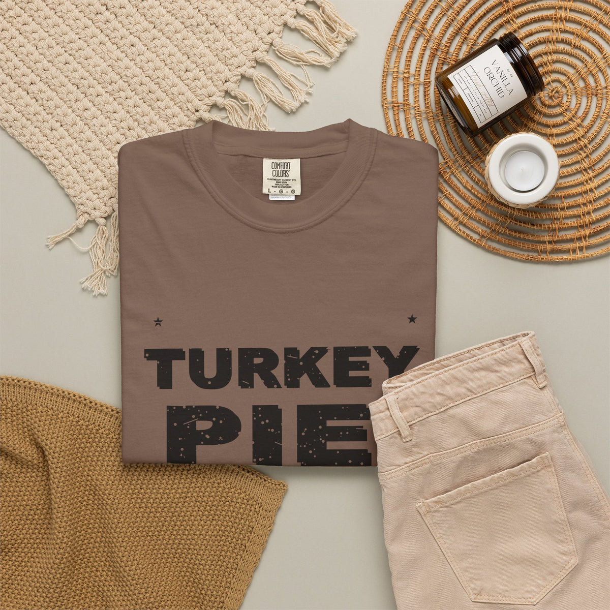 Turkey, Pie, Then Football Heavyweight Garment-Dyed Tee