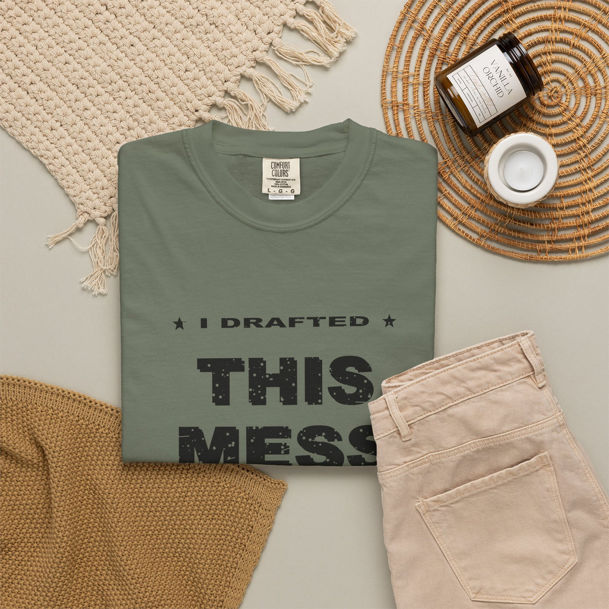 I Drafted This Mess Heavyweight Garment-Dyed Tee