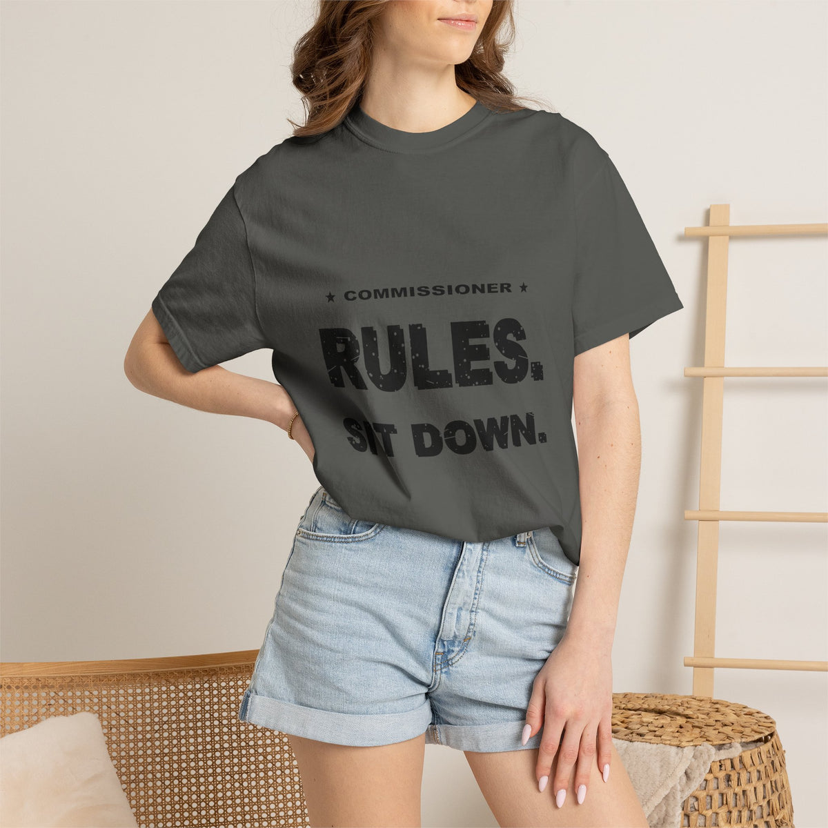Commissioner Rules. Sit Down. Heavyweight Garment-Dyed Tee