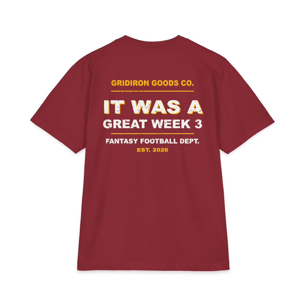 I Peaked In Week 3 Max Heavyweight Oversized Tee