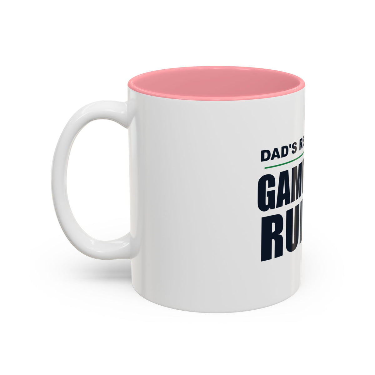 Dad's Recliner. Game Day Rules. Two-Tone Mug