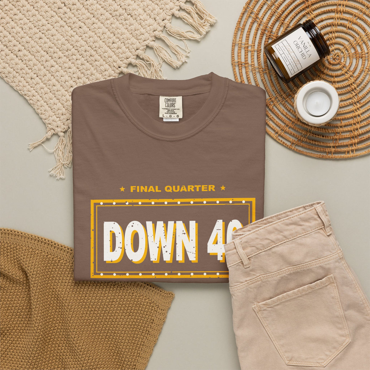 Down 40 With One Guy Left Heavyweight Garment-Dyed Tee