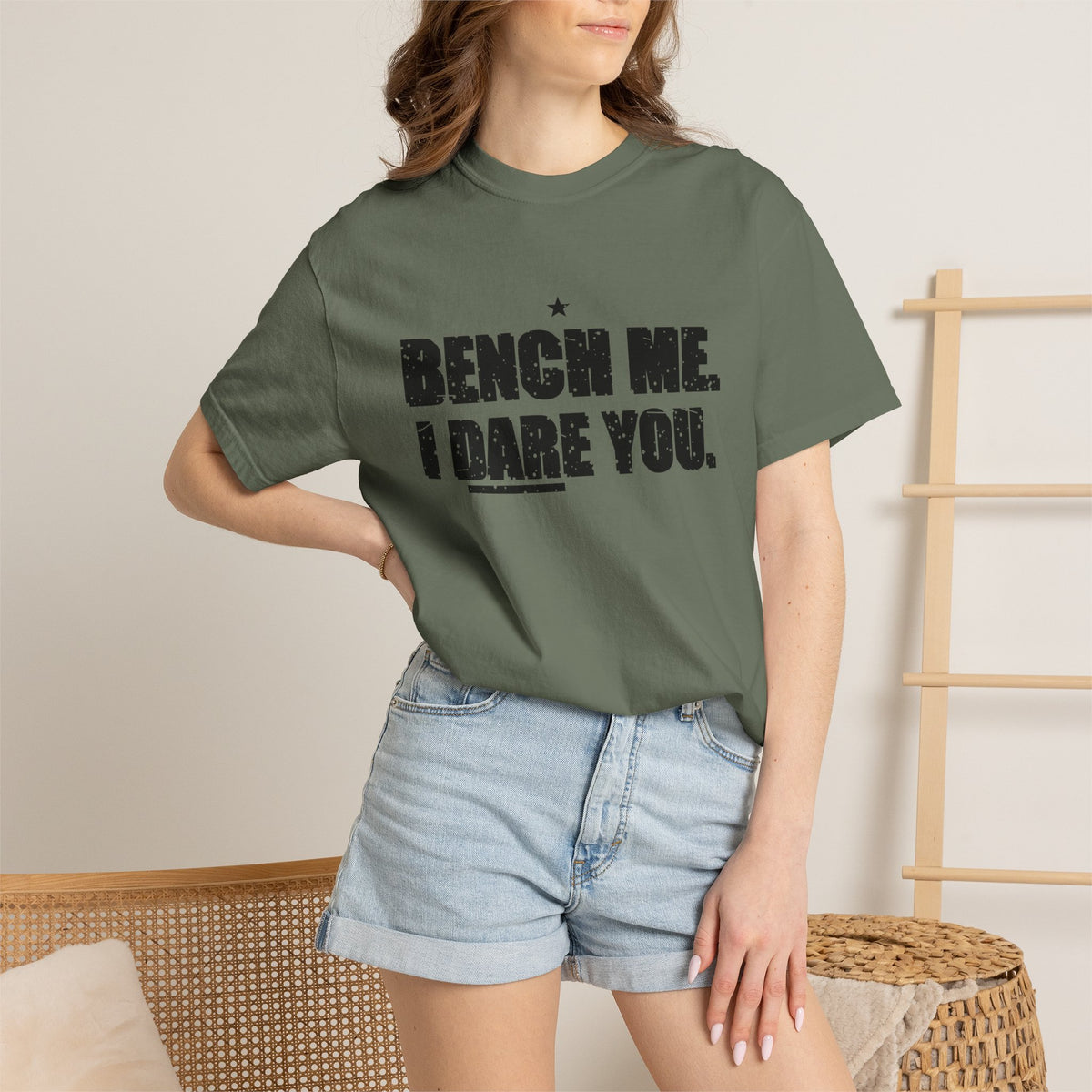 Bench Me. I Dare You. Heavyweight Garment-Dyed Tee