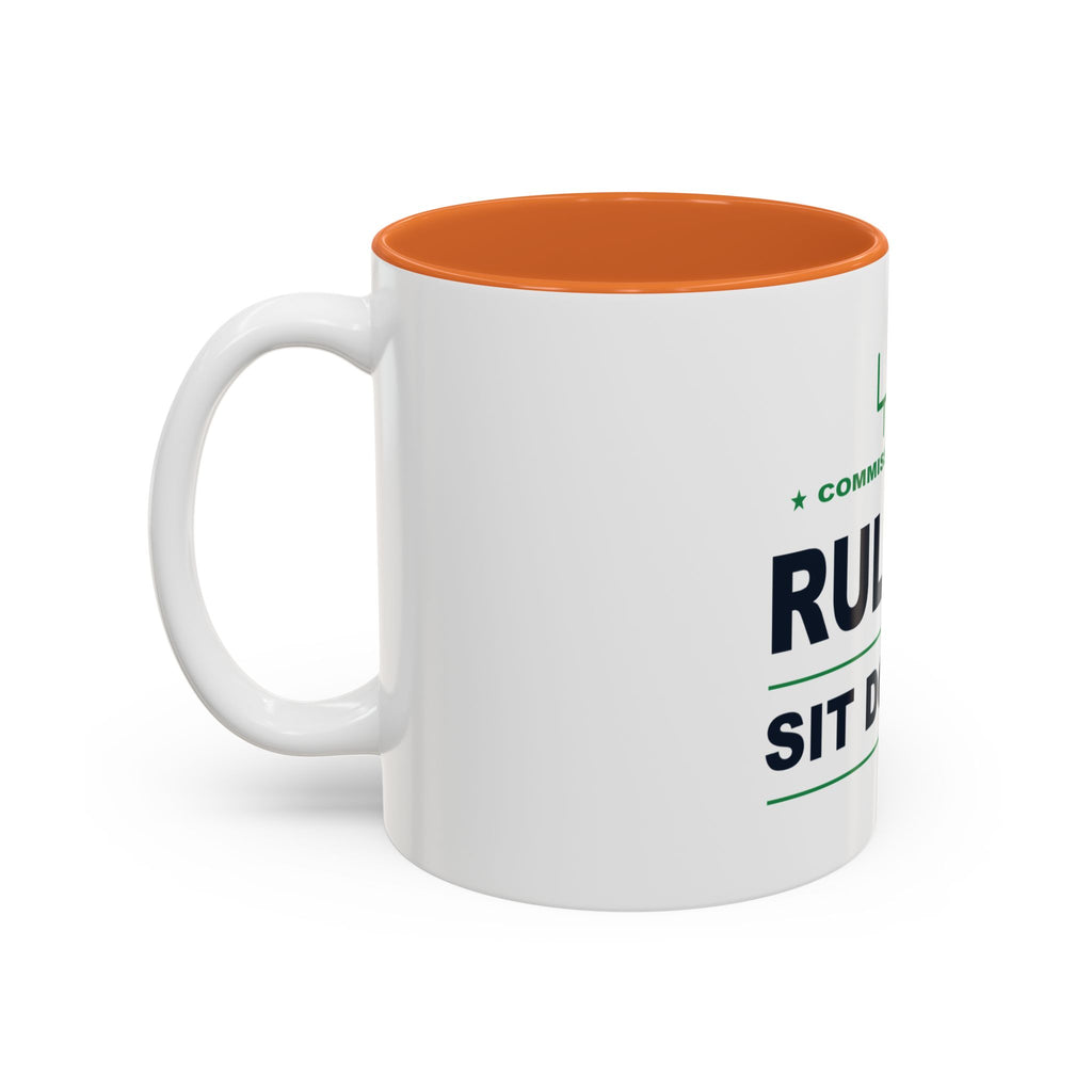 Commissioner Rules. Sit Down. Two-Tone Mug