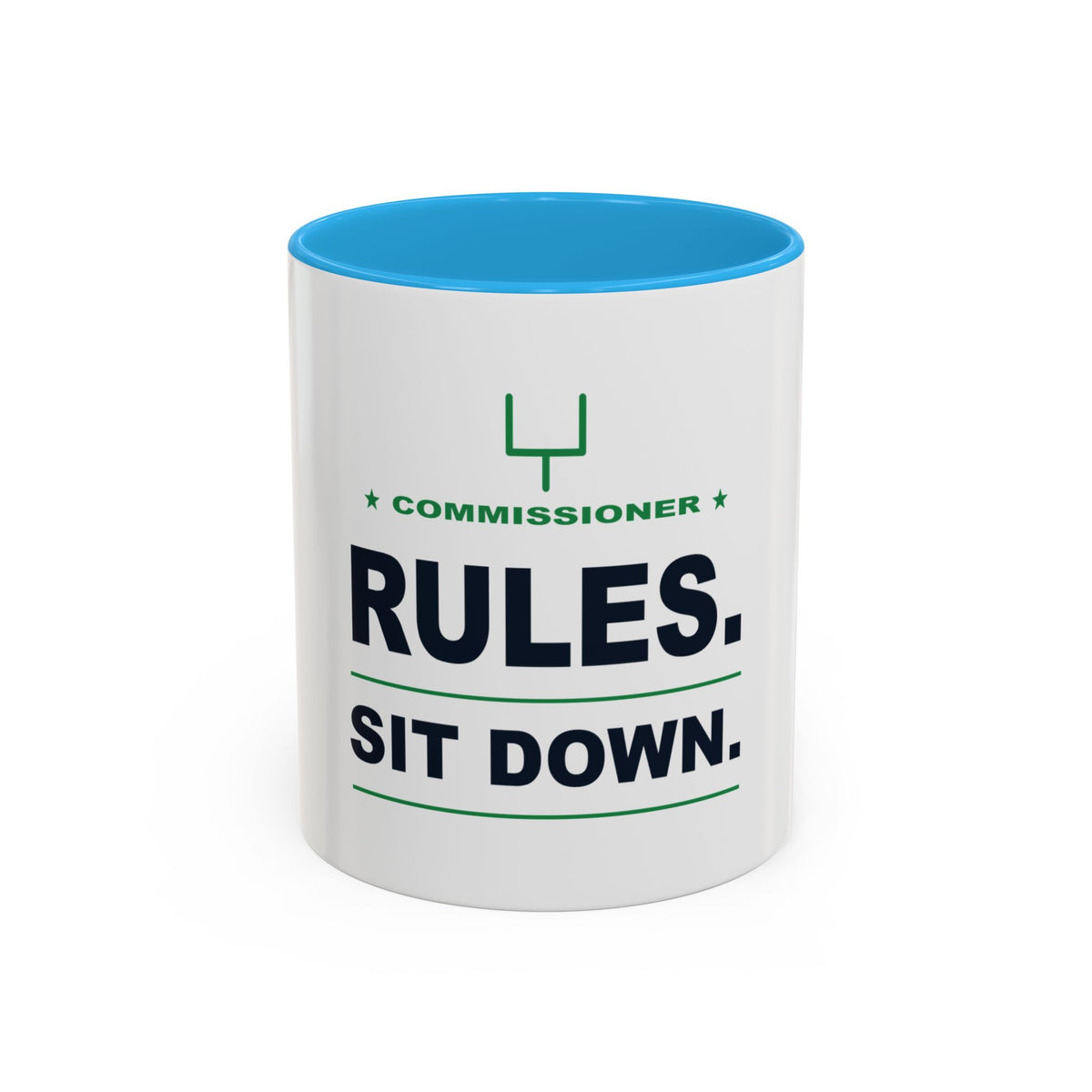 Commissioner Rules. Sit Down. Two-Tone Mug