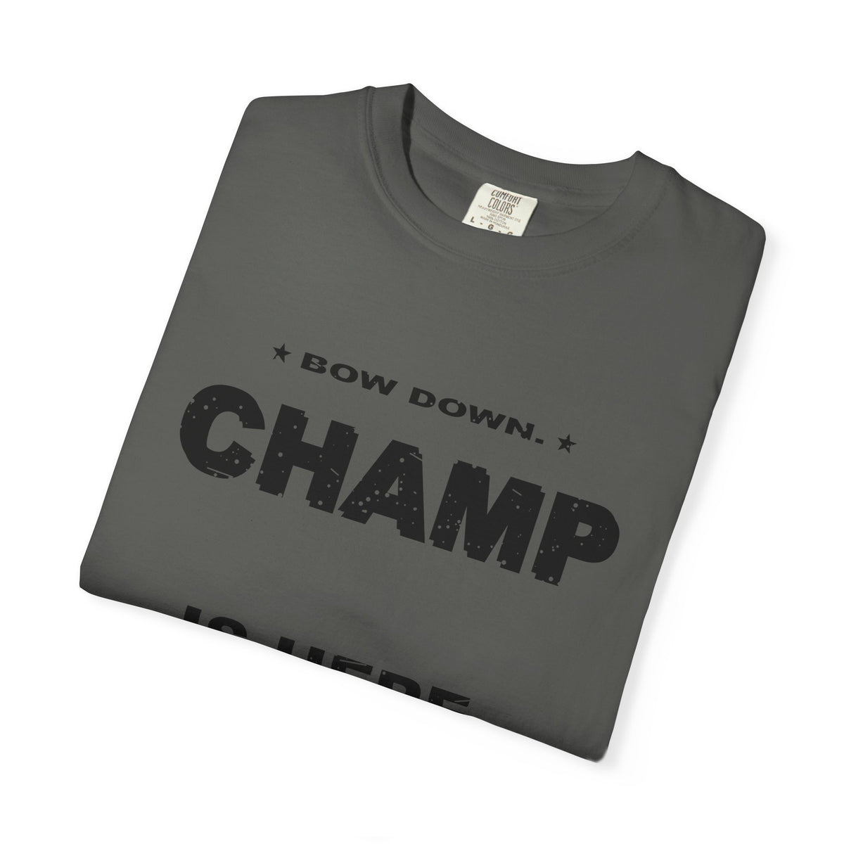 Bow Down. Champ Is Here. Heavyweight Garment-Dyed Tee