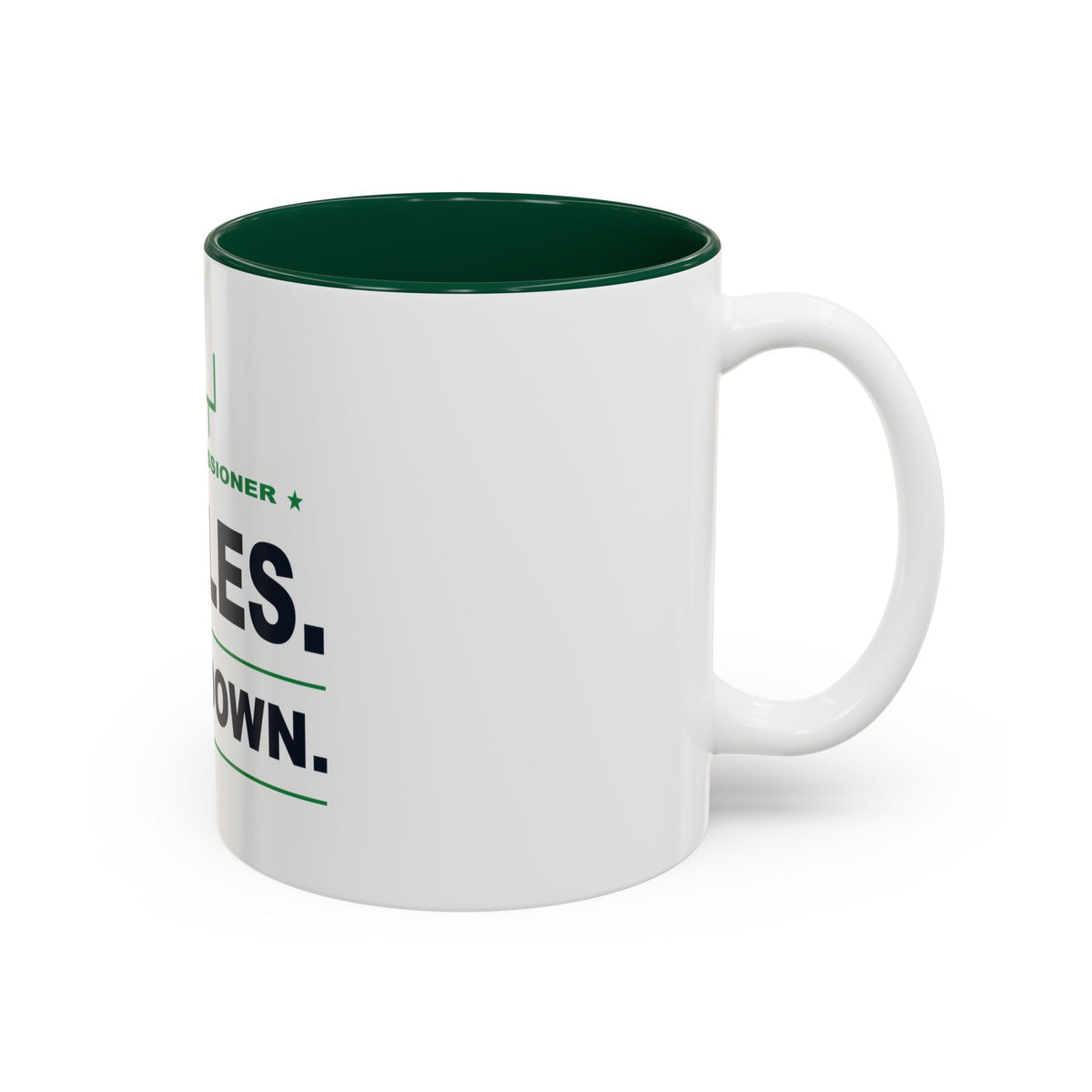 Commissioner Rules. Sit Down. Two-Tone Mug