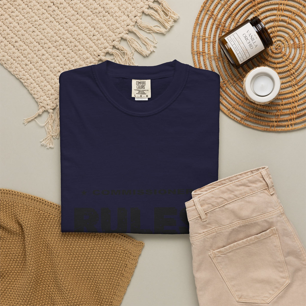 Commissioner Rules. Sit Down. Heavyweight Garment-Dyed Tee