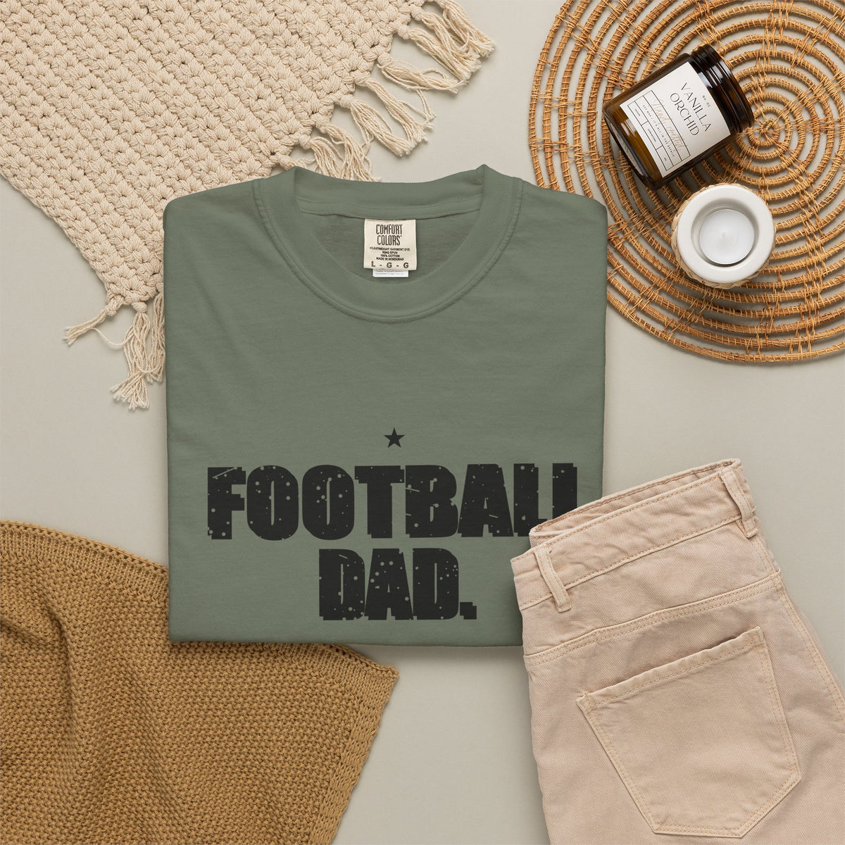 Football Dad. Snack Supervisor. Heavyweight Garment-Dyed Tee