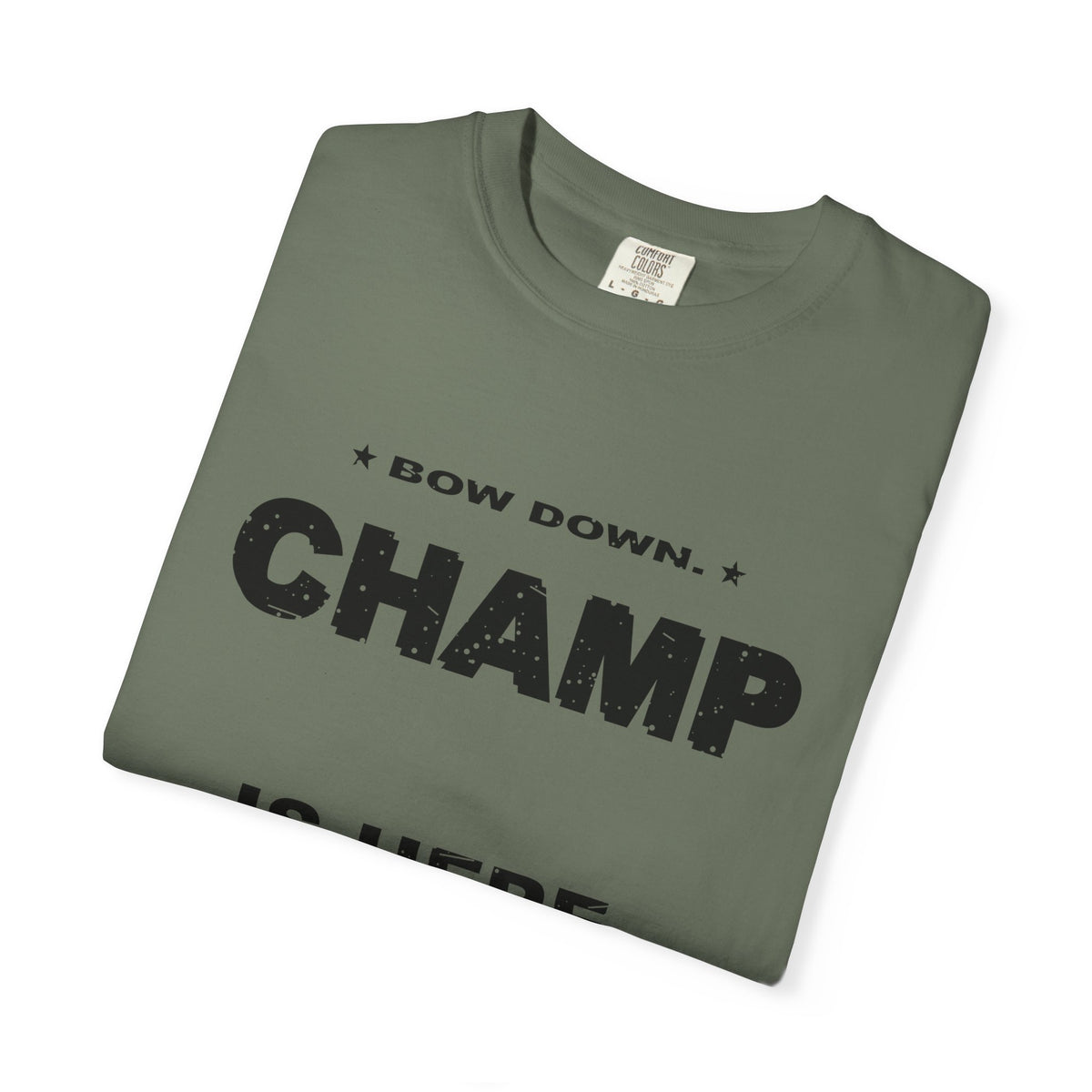 Bow Down. Champ Is Here. Heavyweight Garment-Dyed Tee