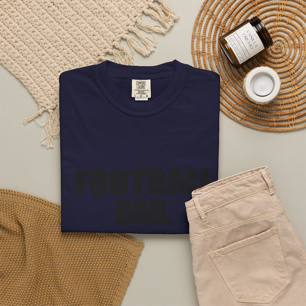 Football Dad. Snack Supervisor. Heavyweight Garment-Dyed Tee