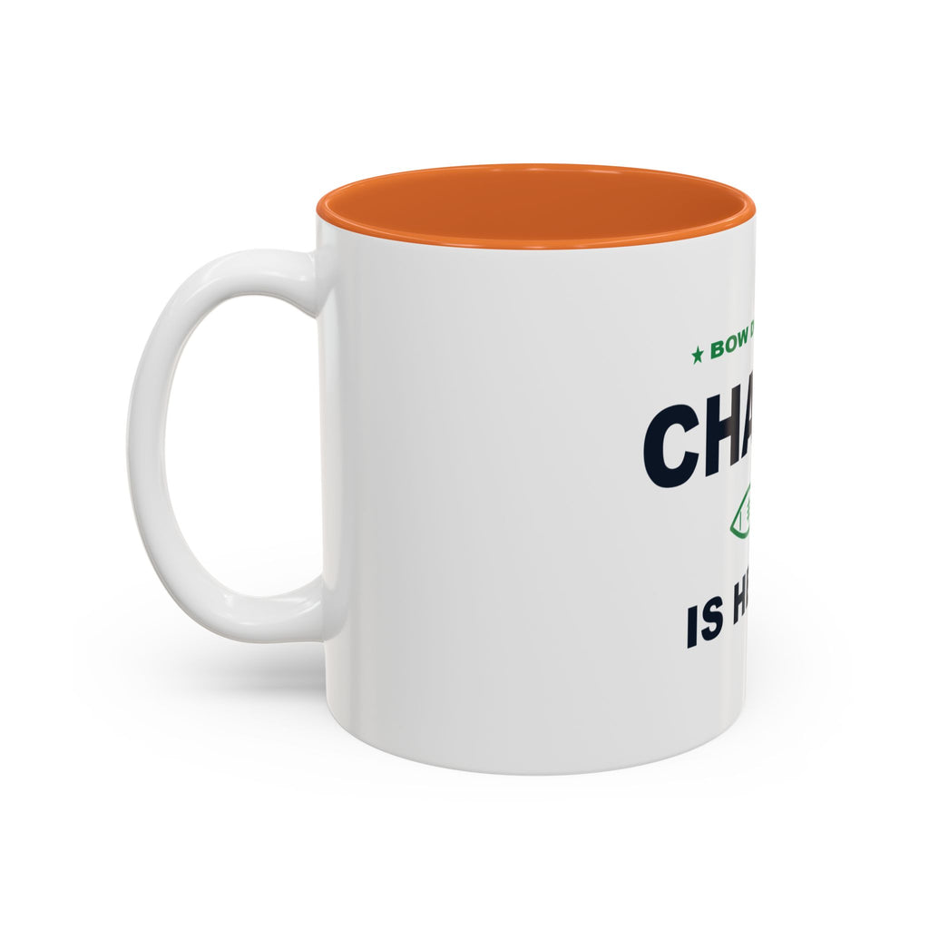 Bow Down. Champ Is Here. Two-Tone Mug