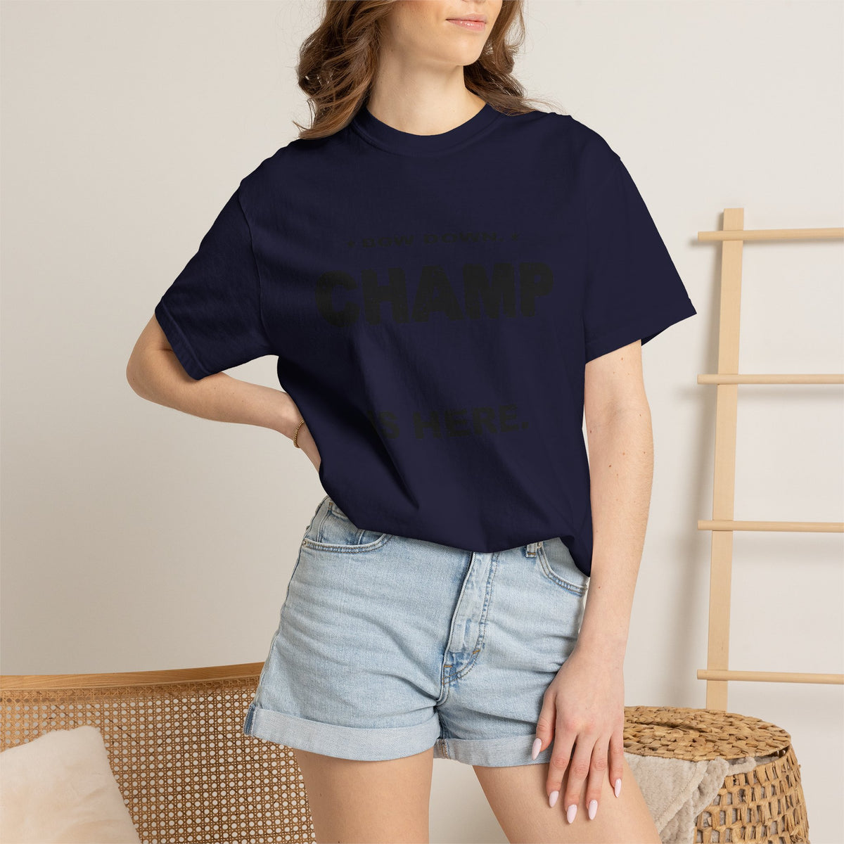 Bow Down. Champ Is Here. Heavyweight Garment-Dyed Tee