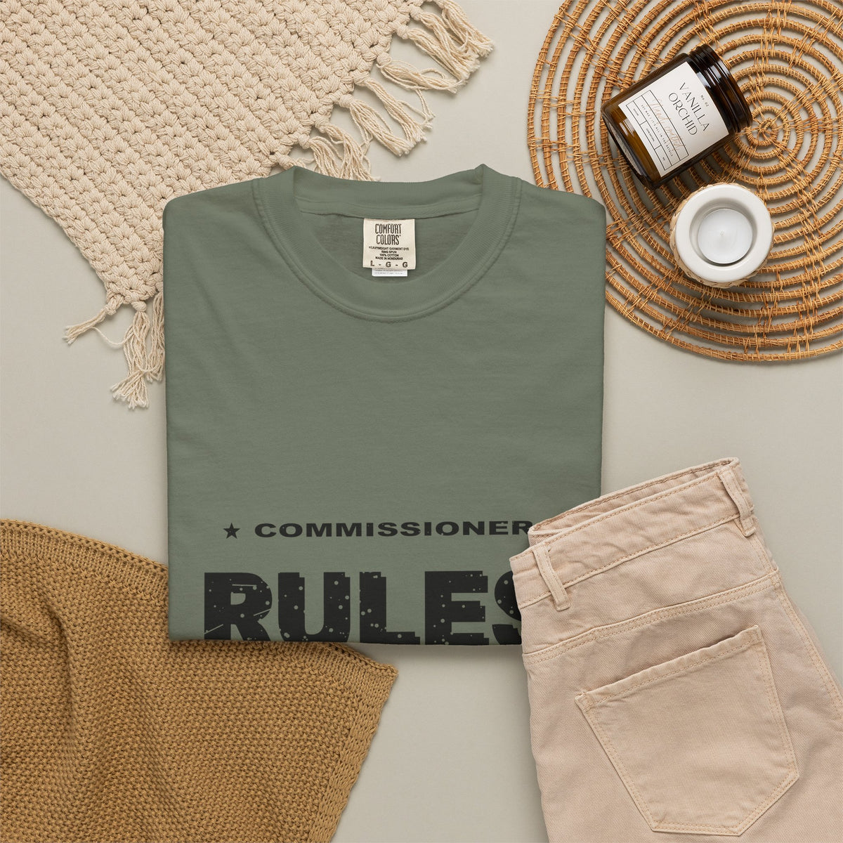 Commissioner Rules. Sit Down. Heavyweight Garment-Dyed Tee