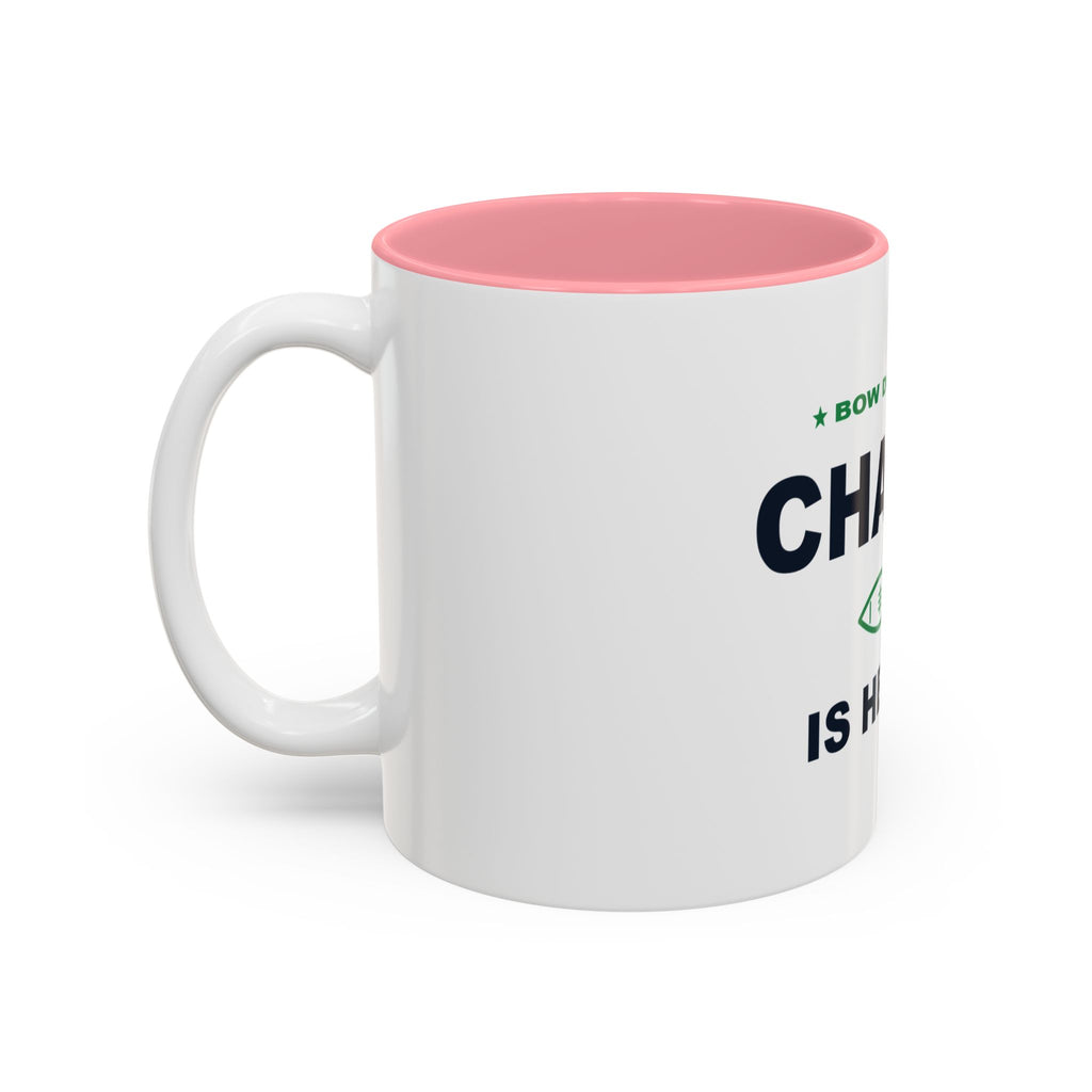Bow Down. Champ Is Here. Two-Tone Mug