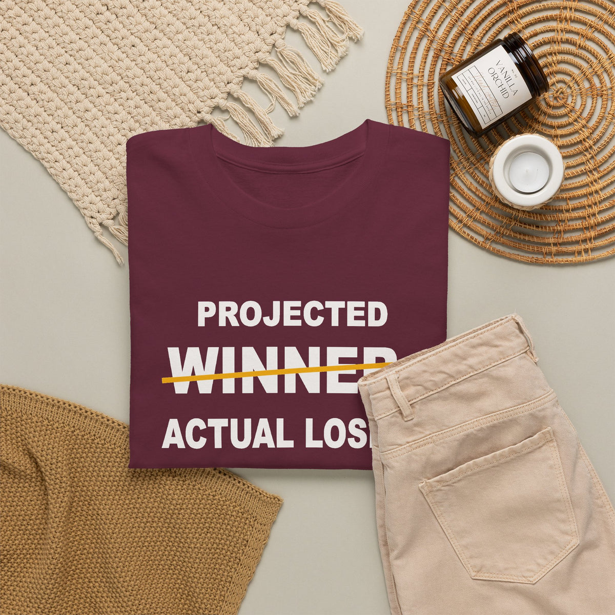 Projected Winner. Actual Loser. T-Shirt